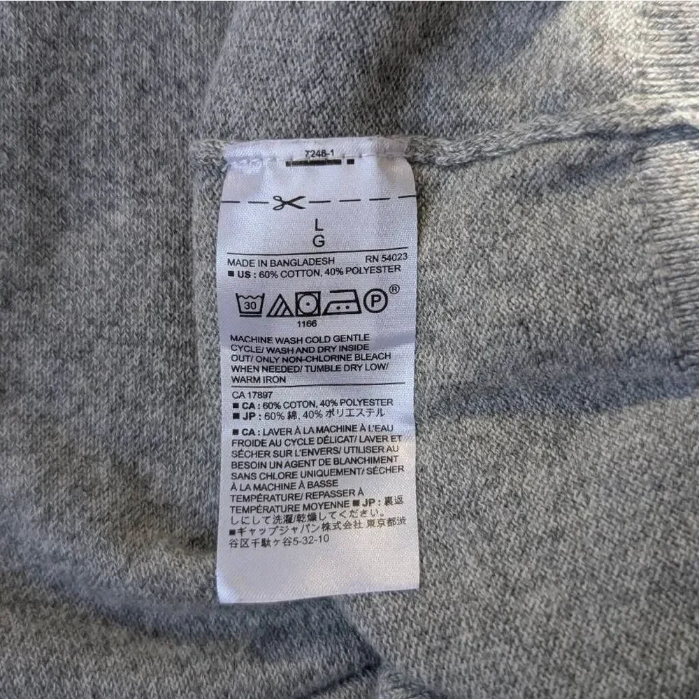 Banana Republic Men's Grey V-neck Sweater Size Large Pullover